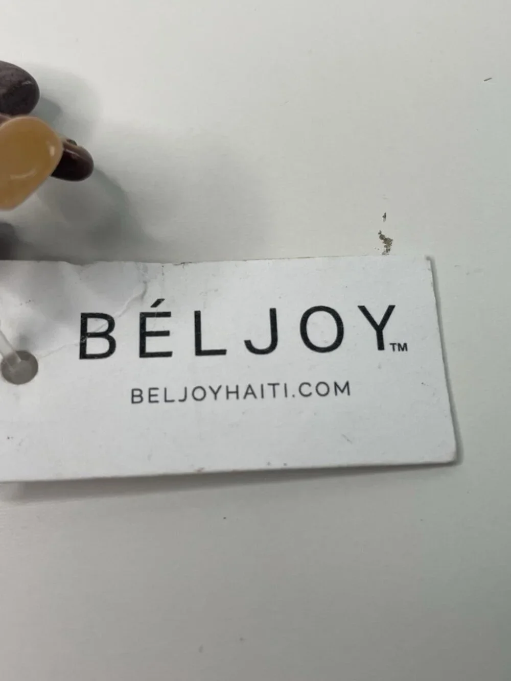 Beljoy Tumbled Stones Stretch Bracelet Handmade In Haiti With Brass Cuff Bundle